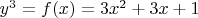 $y^3= f(x)=3x^2+3x+1$