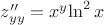$z_{yy}''=x^{y}{\ln^2{x}}$