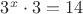 $3^x \cdot3=14$