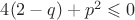$4(2-q)+p^2\leqslant0$ $4(2-q)+p^2\leqslant0$