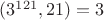 $(3^{121},21)=3$