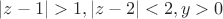 ${|z-1|>1,|z-2|<2,y>0}$
