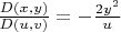 $\frac{D(x,y)}{D(u,v)}=-\frac{2y^2}{u}$