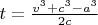 $t= \frac {v^3+c^3-a^3} {2c}$