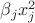$\beta_j x_j^2$ $\beta_j x_j^2$