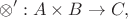 $$\otimes ^{\prime }:A\times B\to C,$$