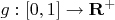 $g: [0,1] \to {\bf R}^+$