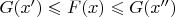 $G(x')\leqslant F(x)\leqslant G(x'')$