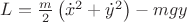 $L=\frac{m}{2}\left(\dot{x}^2+\dot{y}^2\right)-mgy$