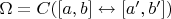 $\Omega=C([a,b]\leftrightarrow[a',b'])$