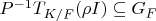 $P^{-1} T_{K/F}(\rho I) \subseteq G_F$