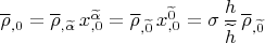 $\overline \rho_{,0}=\overline \rho_{,\widetilde \alpha} \, x^{\widetilde \alpha}_{,0}=\overline \rho_{,\widetilde 0} \, x^{\widetilde 0}_{,0}= \sigma \, \dfrac{h}{\widetilde h}\, \overline \rho_{,\widetilde 0}
$
