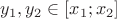 $y_1,y_2\in[x_1;x_2]$