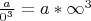 $\frac a {0^3} = a * \infty^3$