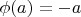 $\phi(a) = -a$