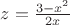 $z=\frac{3-x^2}{2x}$
