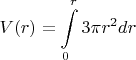 $$V(r)=\int\limits_0^r 3\pi r^2 dr$