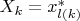 $X_k=x^*_{l(k)}$