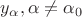 $y_{\alpha}, \alpha \neq \alpha_0$ $y_{\alpha}, \alpha \neq \alpha_0$