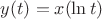 $y(t)=x(\ln t)$
