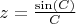$z=\frac {\sin(C)}{C}$