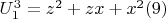 $U_1^3 =z^2 + zx + x^2\engo(9)$