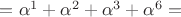 $=\alpha^1+\alpha^2+\alpha^3+\alpha^6=$