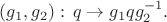 $$
(g_1,g_2):\, q\to g_1qg_2^{-1}.
$$