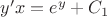 $y'x=e^y+C_1$