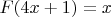 $F(4x+1)=x$