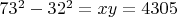 $73^2-32^2=xy=4305$