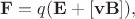 $\mathbf{F} = q(\mathbf{E} + [\mathbf{v}\mathbf{B}]),$