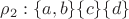 $\rho_2:  \{a,b\} \{c\} \{d\}$