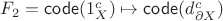 $F_2 = \mathsf{code}(1^c_X)\mapsto \mathsf{code}(d^c_{\partial X})$
