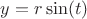 $y=r\sin (t)$