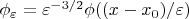$\phi_\varepsilon= \varepsilon^{-3/2}\phi( (x-x_0)/\varepsilon)$