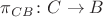 $\pi_{CB} \colon C \to B$