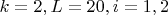 $k=2, L=20,i=1,2$