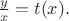 $\frac{y}{x}=t(x).$