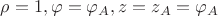$\rho=1, \varphi=\varphi_A, z=z_A=\varphi_A$