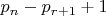 $p_n-p_{r+1}+1$