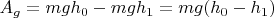 $A_g=mgh_0-mgh_1=mg(h_0-h_1)$