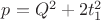 $p=Q^2+2t_1^2$