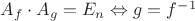 $A_f \cdot A_g = E_n \Leftrightarrow g=f^{-1}$