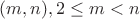 $ (m, n), 2\leq m<n $