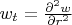$w_t = \frac {\partial^2 w} {\partial r^2}$