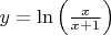 $y= \ln \left ( \frac{x}{x+1} \right )$