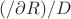 $(\partialD/\partial R)/D$