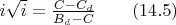 $i\sqrt i=\frac {C-C_d} {B_d-C} \qquad (14.5)$