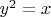 $y^2 = x$